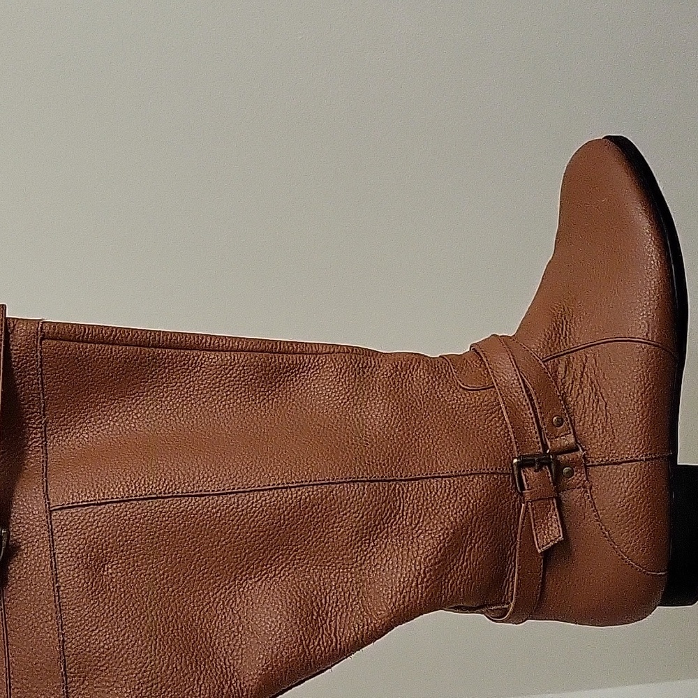 COMFORT VIEW RIDING BOOT 10 WIDE CALF PLUS COGNAC USED ORIG $250